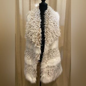 H&M long fur vest size M/L